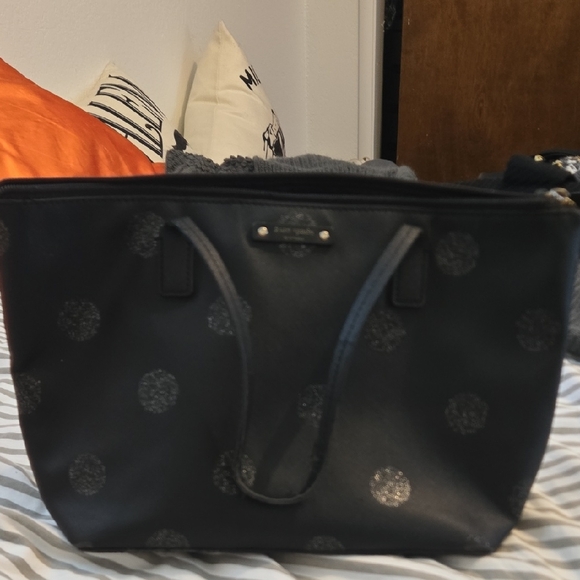 Kate Spade Black Tote Bag with Silver Accents - Picture 1 of 1